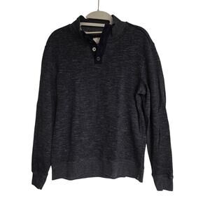 Men's Flag & Anthem Navy Blue Long Sleeve Henley Pullover Shirt | Size Medium